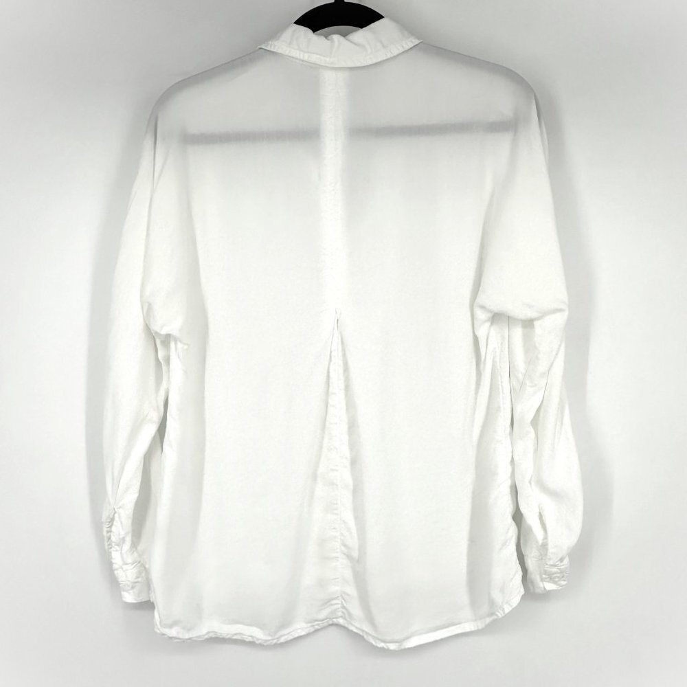 Anthropologie Cloth & Stone Landry Tencel Button Down Blouse White‎ XS - Picture 7 of 10